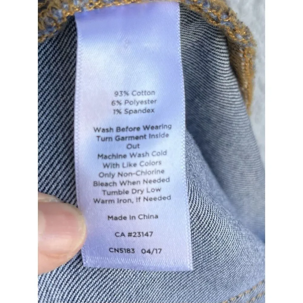 Talbots Denim Nautical Button Skirt - Size 8P - Dark Blue wash Blue